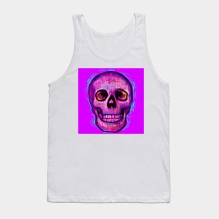Fantasy colorful art with pink skull symbol in surreal impressionism style Tank Top